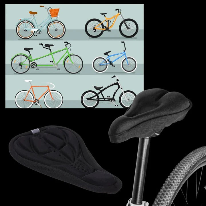 Gel-Padded Bike Saddle Cover with Adjustable Drawstring for Perfect Fit - Comfortable & Durable
