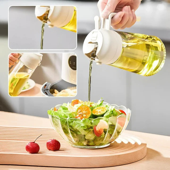 Refillable Cooking Oil Dispenser Bottle with Adjustable Sprayer - Perfect for Precise Cooking and Healthy Meal Prep