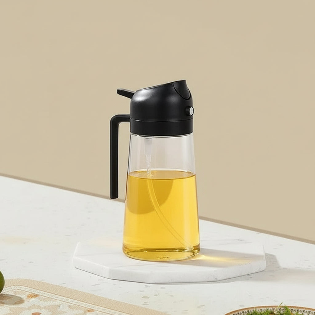 Refillable Cooking Oil Dispenser Bottle with Adjustable Sprayer - Perfect for Precise Cooking and Healthy Meal Prep