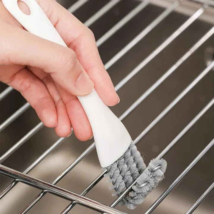 V-Shape Head Barbecue Grill Brush with Scraper - Heavy-Duty BBQ Cleaning Tool for Grates & Grills