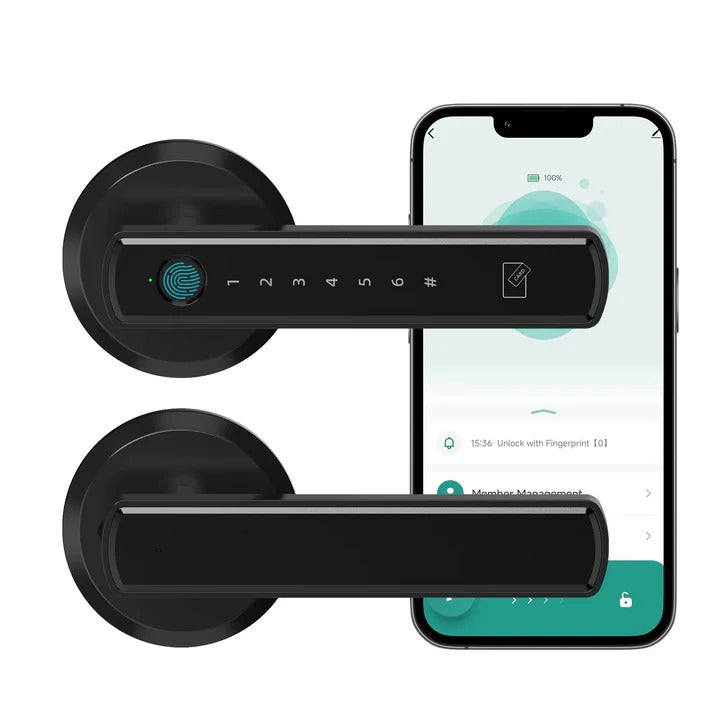 Smart Digital Keypad Lock with Handle & Biometric Fingerprint Access – Secure Keyless Entry Solution