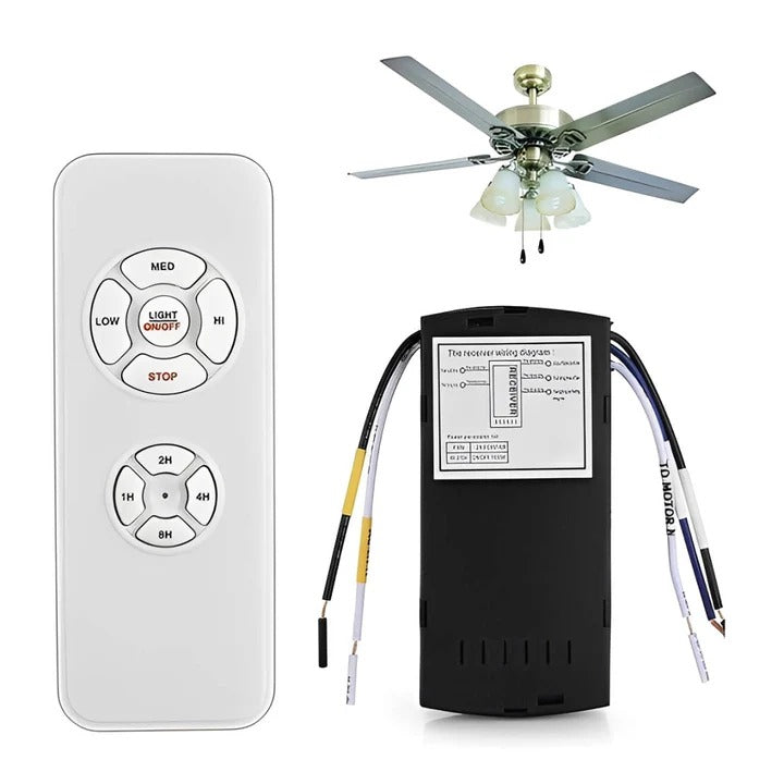 Modern Ceiling Fan with Integrated Light & Remote Control - Energy Efficient Design for Home & Office