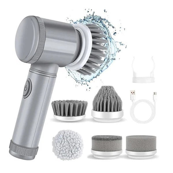 Cordless Electric Spin Scrubber with Interchangeable Brush Heads - Powerful, Rechargeable Cleaning Tool for Home & Bathroom