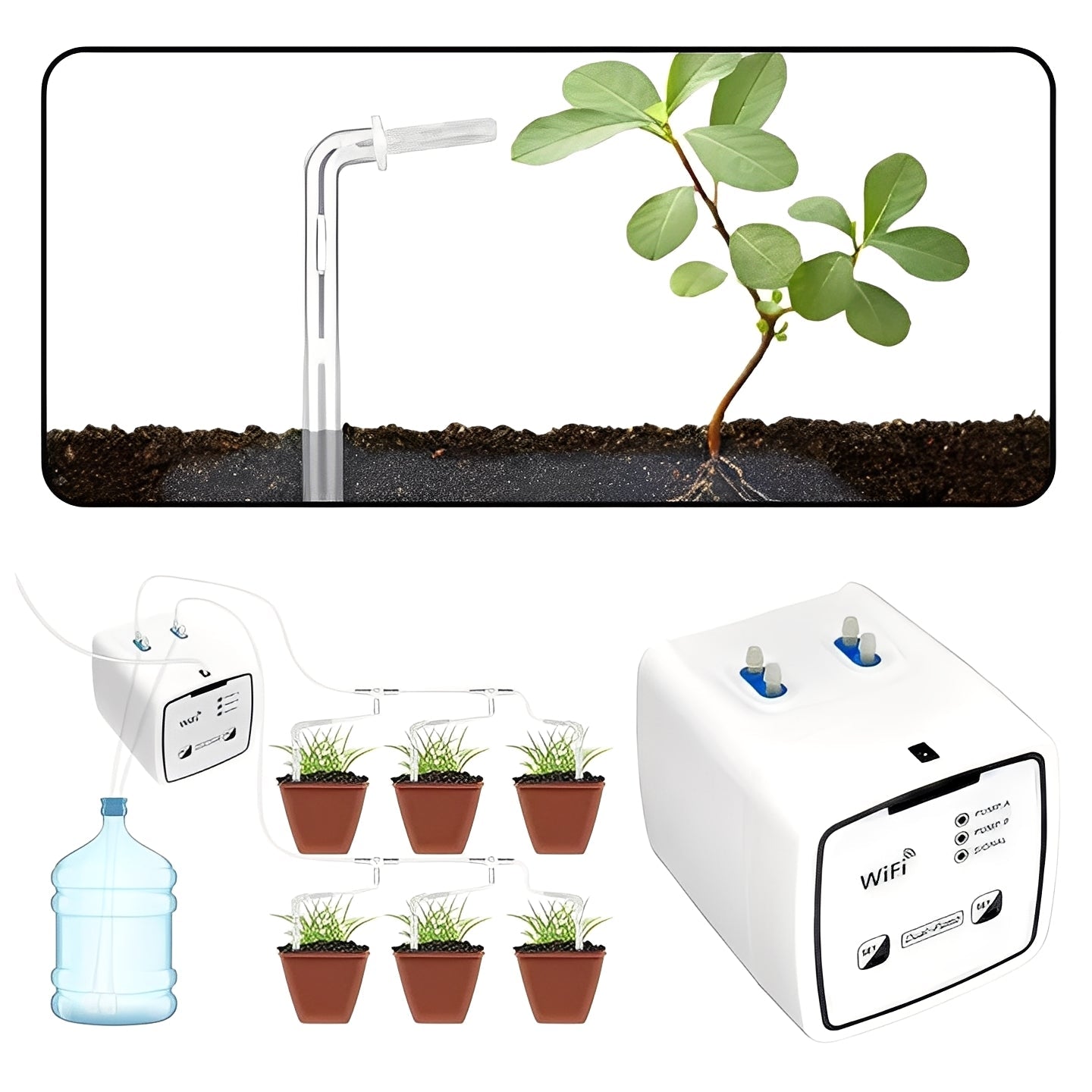 Smart Plant Waterer with WiFi App Control & Automated Drip Irrigation System