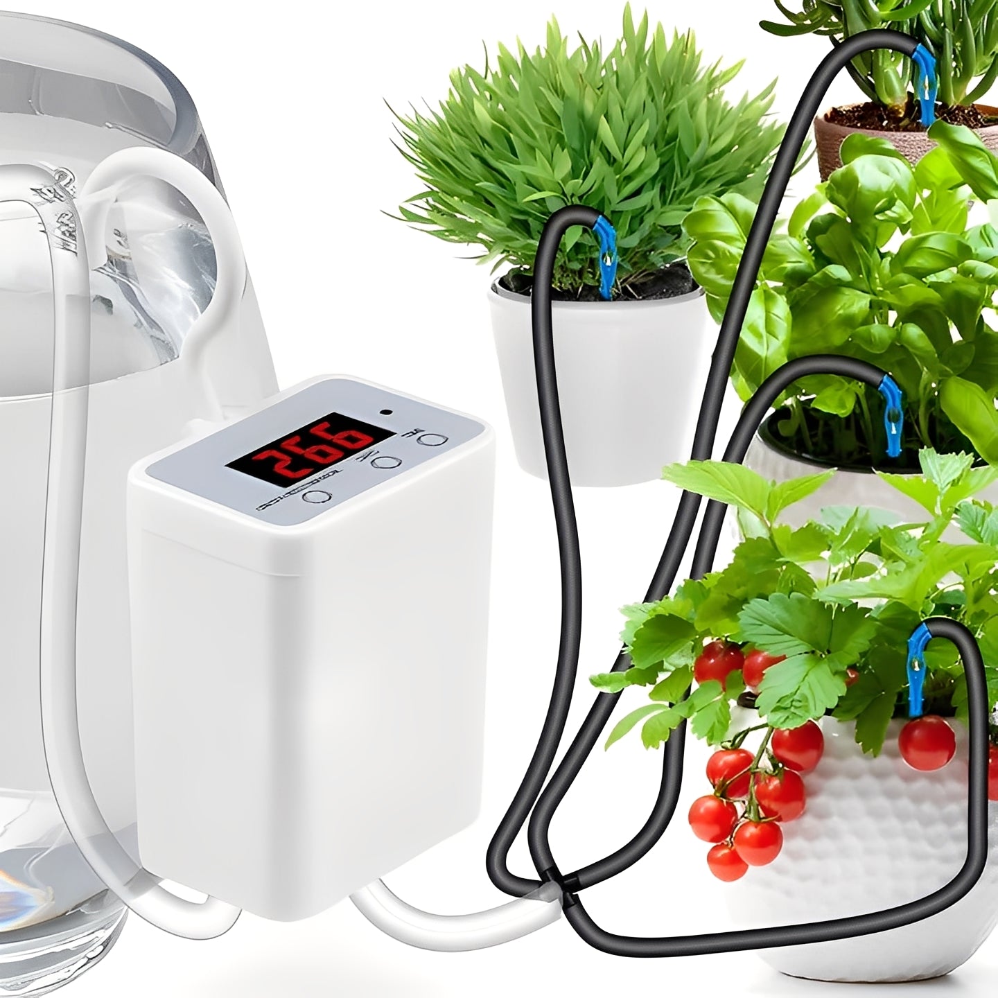 Smart Plant Watering Pump Timer with LCD Display & USB Rechargeable - Automatic Irrigation System