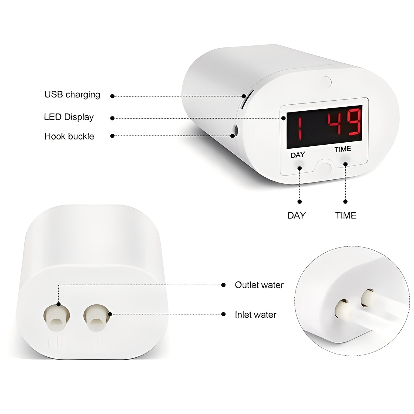 Smart Plant Watering Pump Timer with LCD Display & USB Rechargeable - Automatic Irrigation System