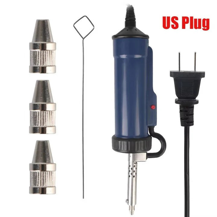 Professional Electric Desoldering Tool with Trigger Control & 3 Interchangeable Nozzles for Precision Solder Removal
