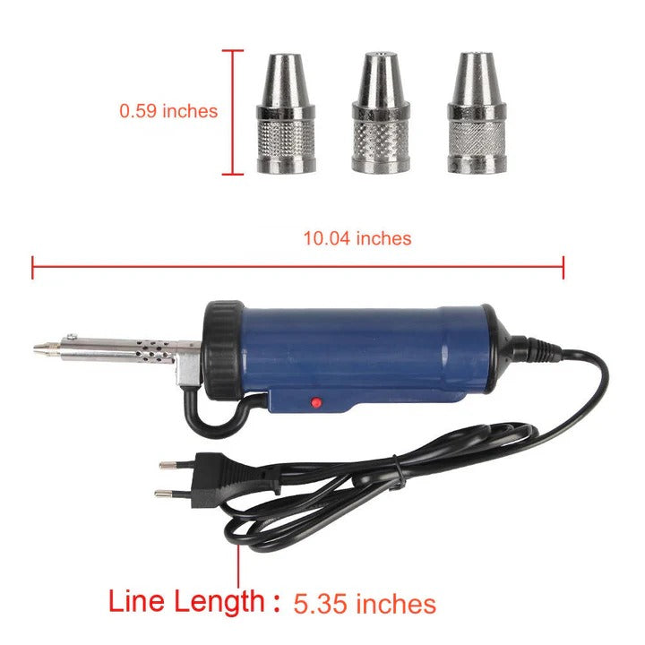 Professional Electric Desoldering Tool with Trigger Control & 3 Interchangeable Nozzles for Precision Solder Removal