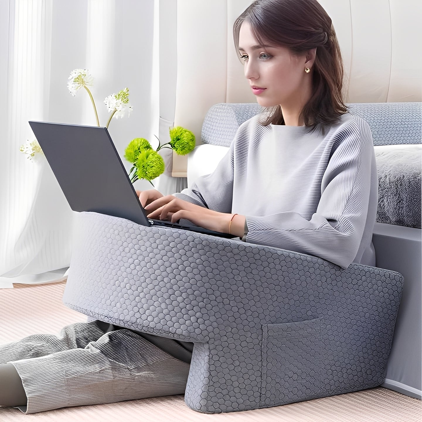 Comfortable Memory Foam Reading Pillow with Washable Cover - Perfect for Reading, Relaxing, and Support