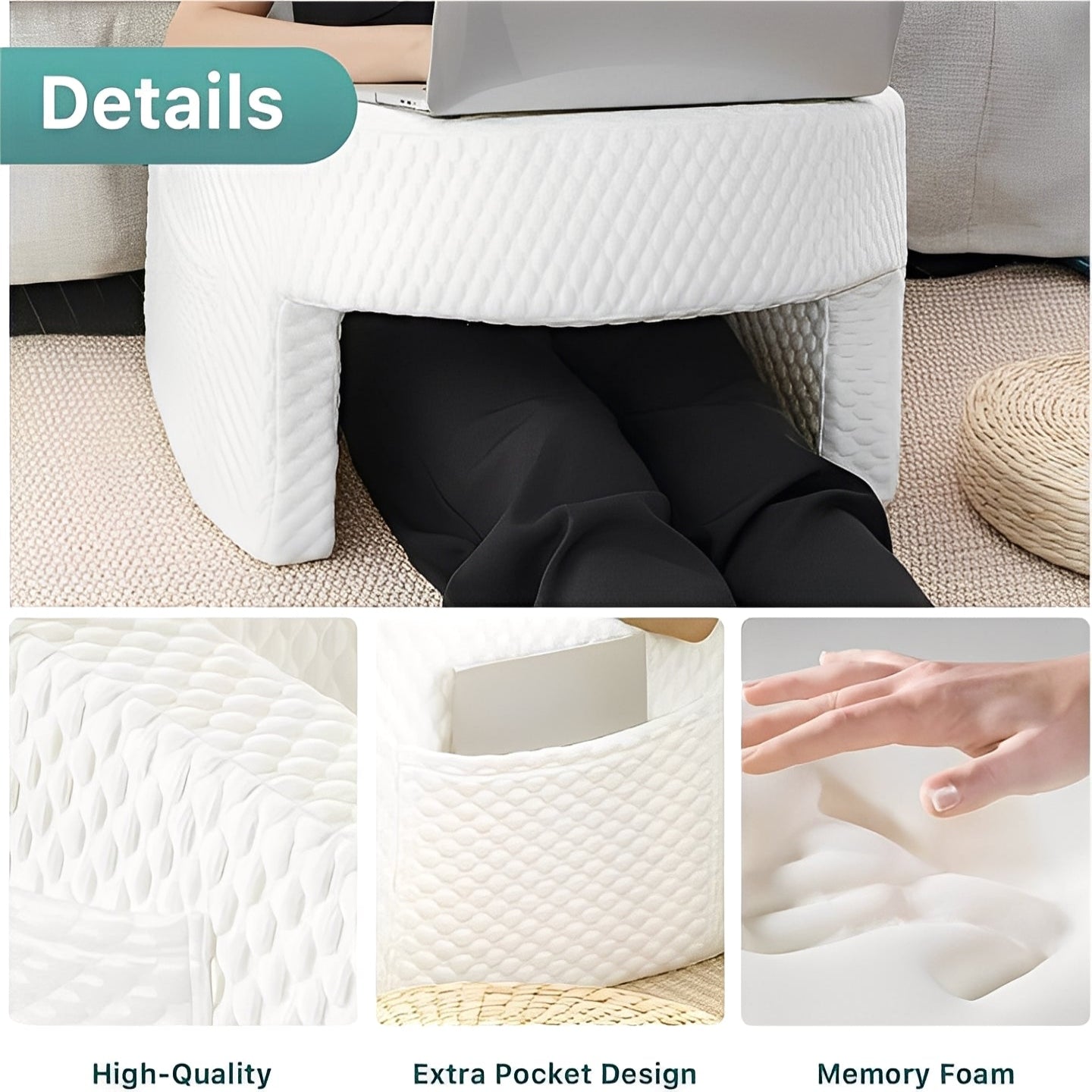 Comfortable Memory Foam Reading Pillow with Washable Cover - Perfect for Reading, Relaxing, and Support