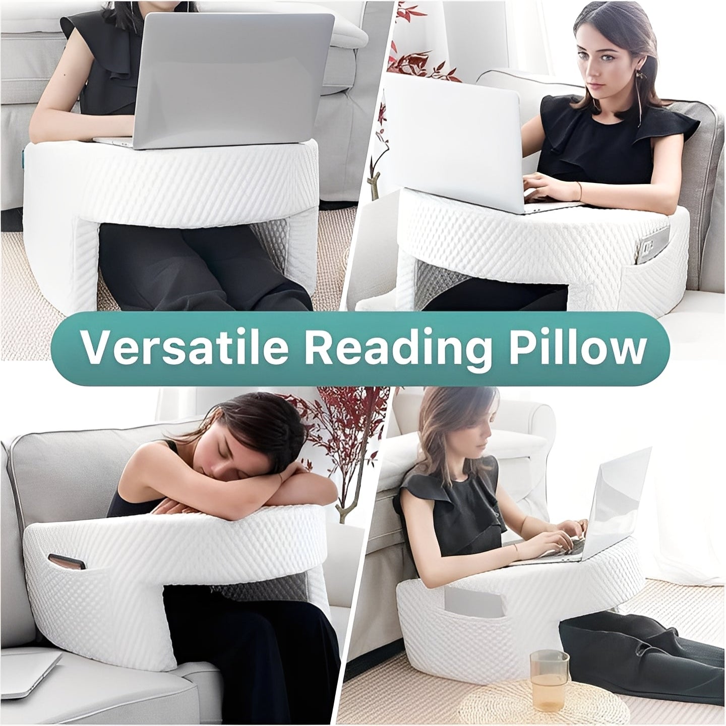 Comfortable Memory Foam Reading Pillow with Washable Cover - Perfect for Reading, Relaxing, and Support