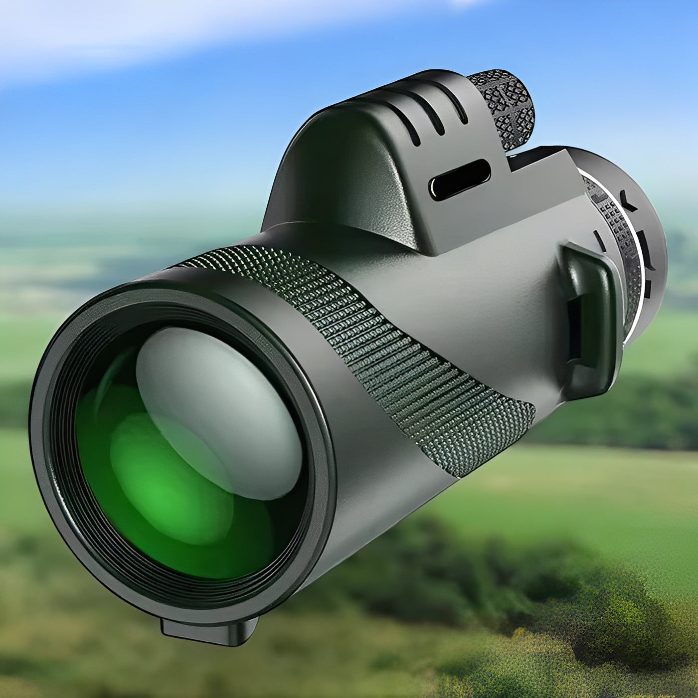 High-Power Portable Monocular Telescope with Adjustable Zoom for Clear Outdoor Viewing