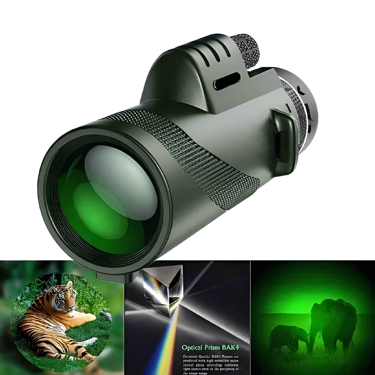 High-Power Portable Monocular Telescope with Adjustable Zoom for Clear Outdoor Viewing