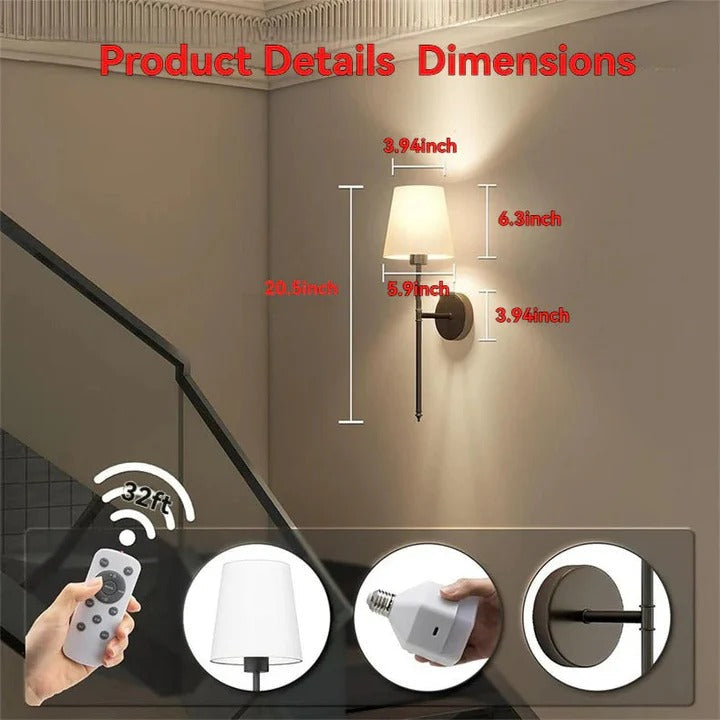 Set of 2 Cordless Wall Mounted Lights - Stylish & Versatile Lighting Solution