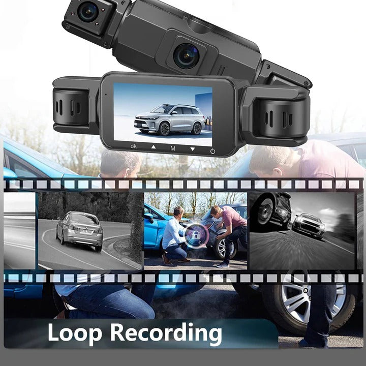 4-Channel Dash Cam with Front & Rear Cameras, WiFi Connectivity - High-Definition Video Recording & Night Vision