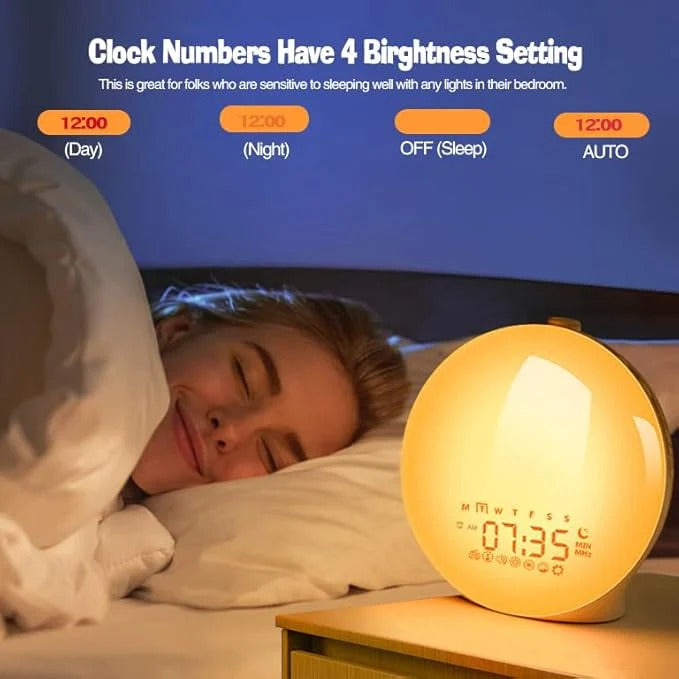 Versatile Alarm Clock with Customizable Light & Sound Settings for Personalized Wake-Up Experience
