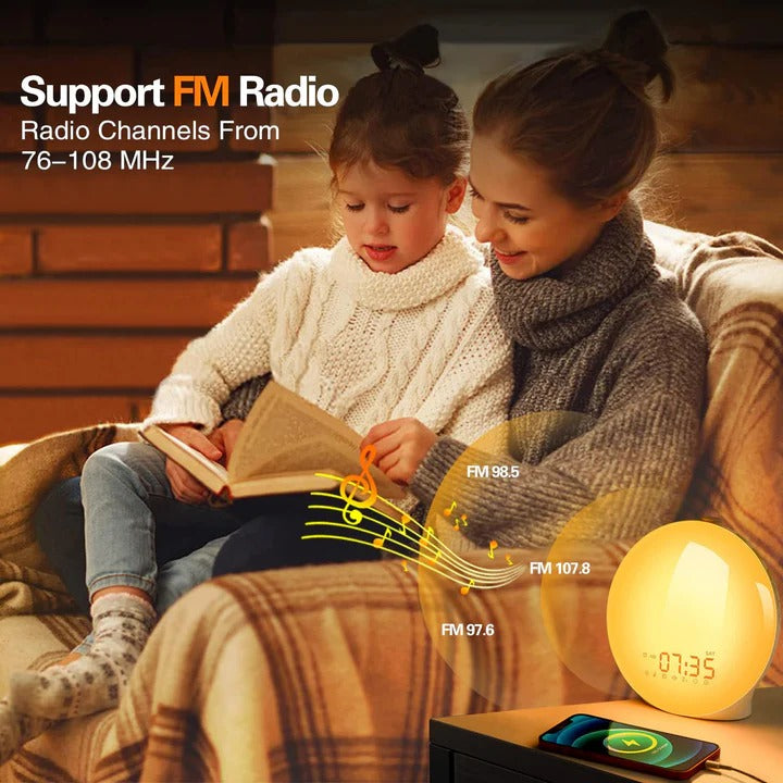 Versatile Alarm Clock with Customizable Light & Sound Settings for Personalized Wake-Up Experience