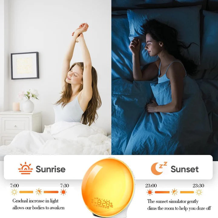 Versatile Alarm Clock with Customizable Light & Sound Settings for Personalized Wake-Up Experience