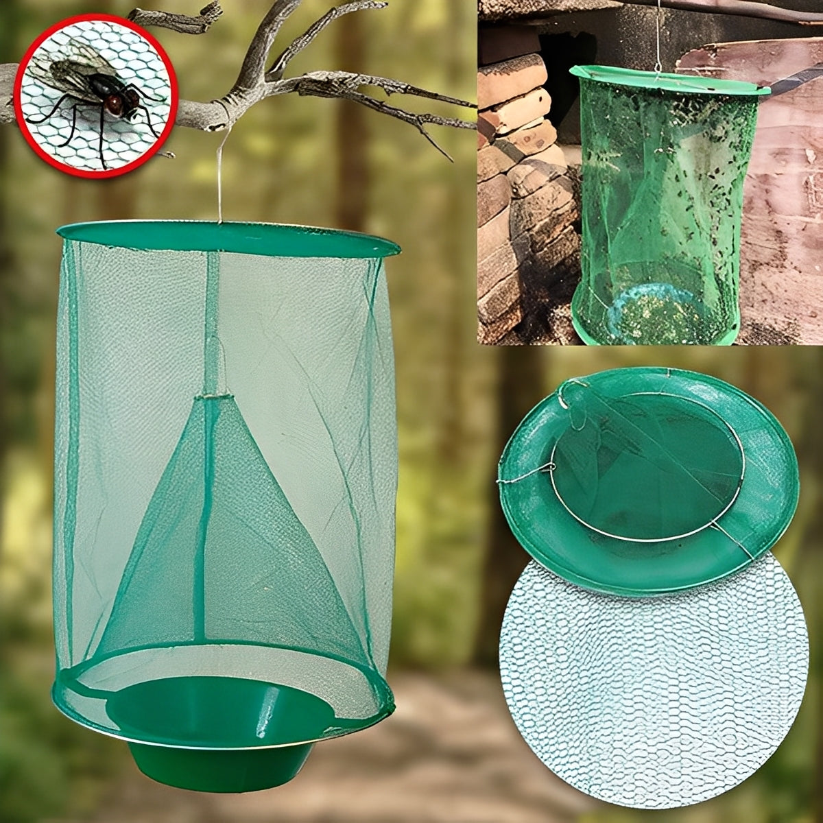 Eco-Friendly Reusable Outdoor Fly Trap Device - Washable & Easy to Clean for Effective Insect Control