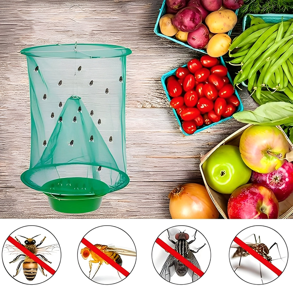 Eco-Friendly Reusable Outdoor Fly Trap Device - Washable & Easy to Clean for Effective Insect Control
