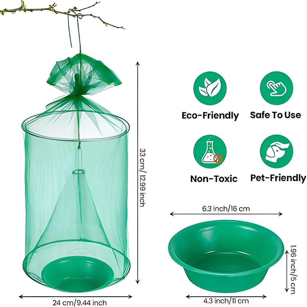 Eco-Friendly Reusable Outdoor Fly Trap Device - Washable & Easy to Clean for Effective Insect Control