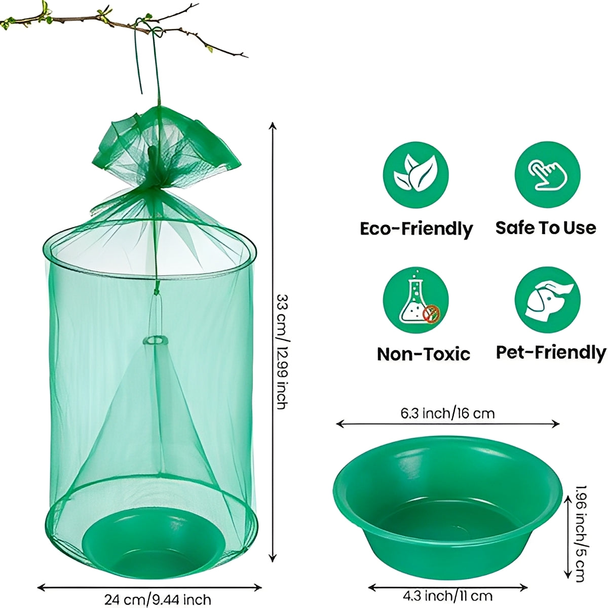 Eco-Friendly Reusable Outdoor Fly Trap Device - Washable & Easy to Clean for Effective Insect Control