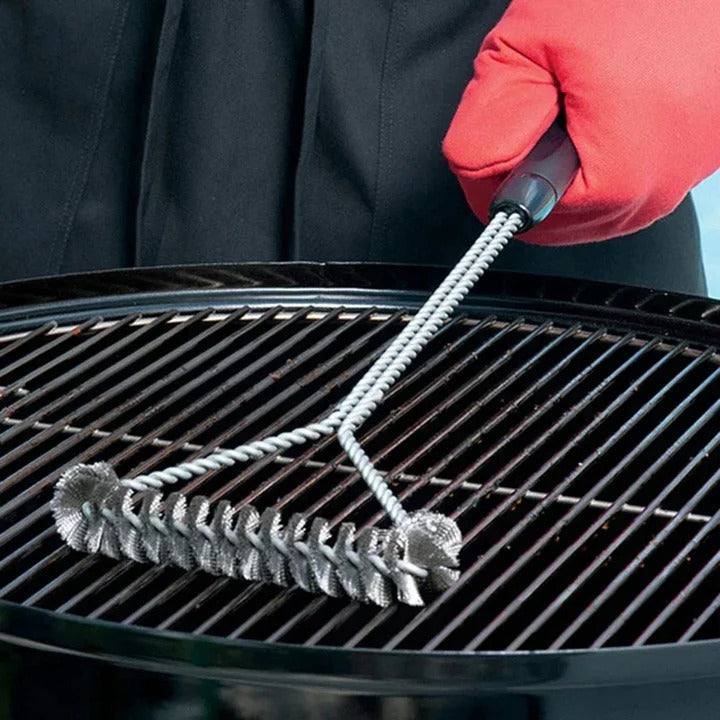 Premium BBQ Grill Cleaning Brush - Durable Stainless Steel Bristles for Effortless Grilling Maintenance