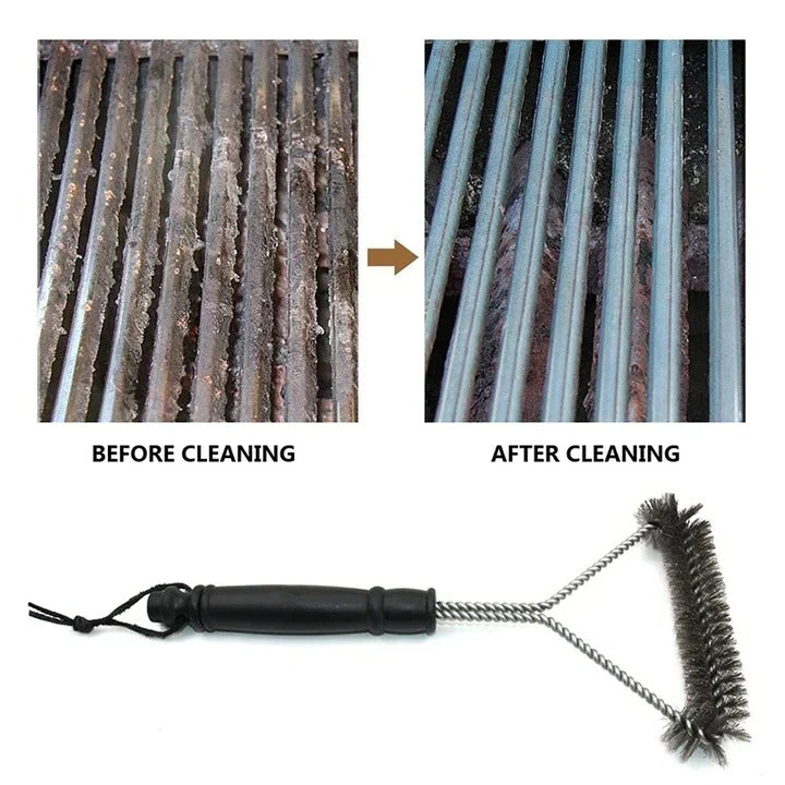 Premium BBQ Grill Cleaning Brush - Durable Stainless Steel Bristles for Effortless Grilling Maintenance