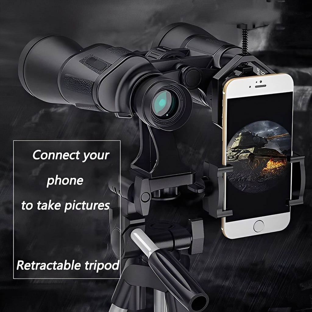 High-Performance Binoculars with Adjustable Focus & Smartphone Adapter for Stunning Photos