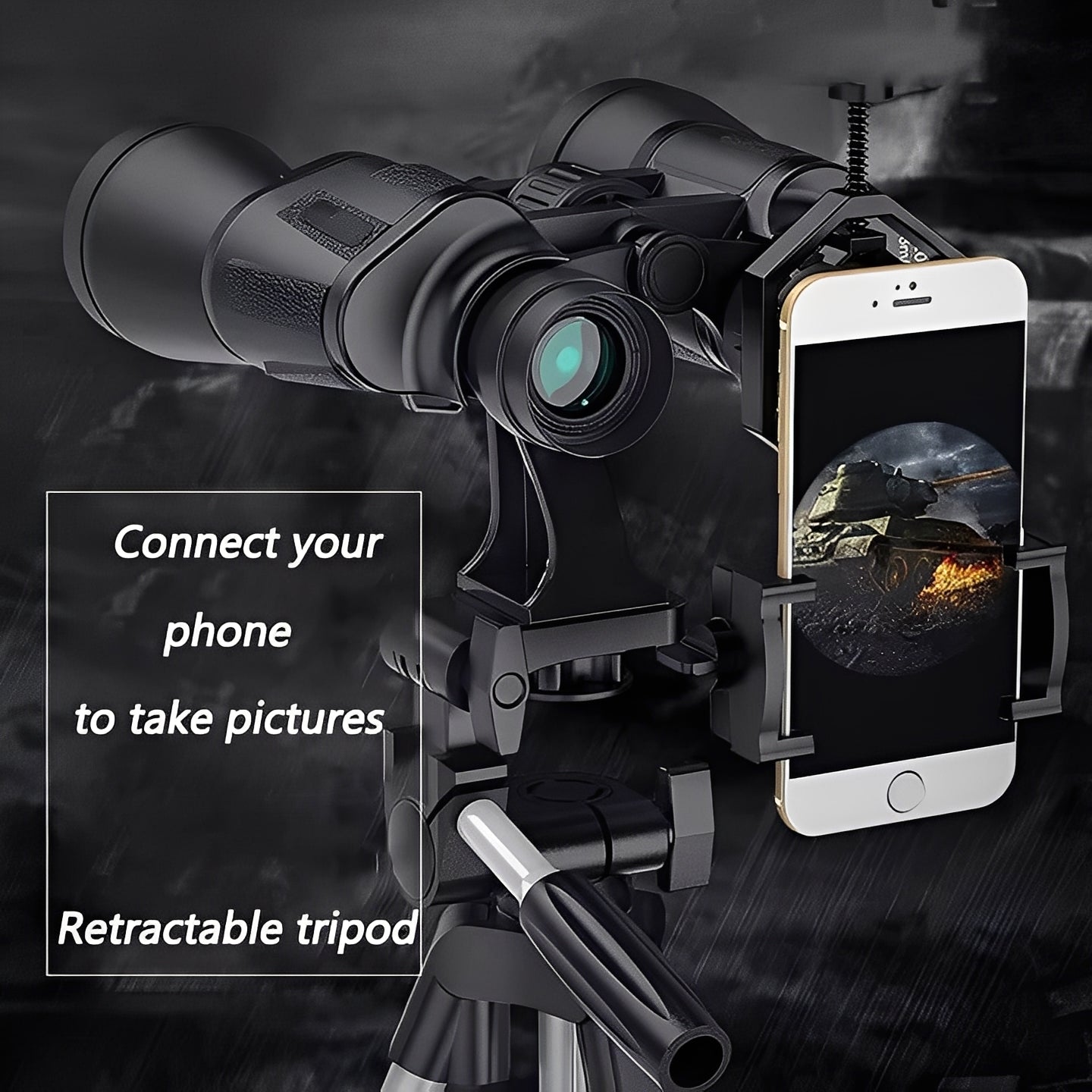 High-Performance Binoculars with Adjustable Focus & Smartphone Adapter for Stunning Photos