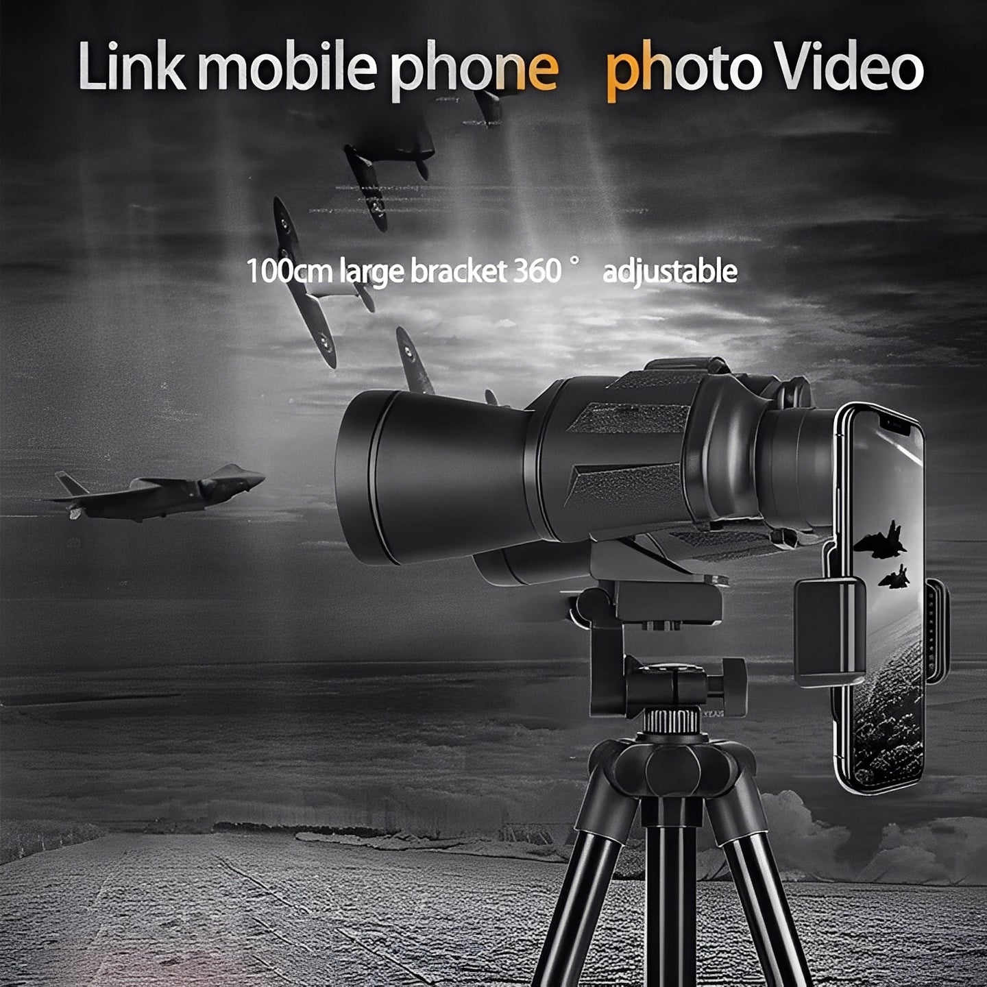 High-Performance Binoculars with Adjustable Focus & Smartphone Adapter for Stunning Photos