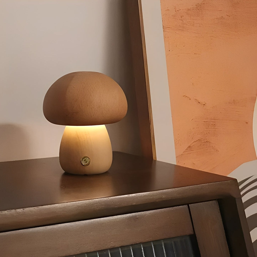 LED Mushroom Night Light & Bedside Lamp - Soft Glow, Adjustable Brightness, Perfect for Kids & Nursery Decor