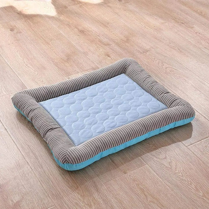 Cooling Pet Bed Mat - Soft Ice Silk & Cotton for Ultimate Comfort