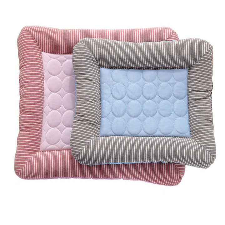 Cooling Pet Bed Mat - Soft Ice Silk & Cotton for Ultimate Comfort