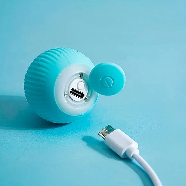 USB Rechargeable Automatic Rolling Pet Ball for Cats & Dogs - Interactive Toy for Active Play