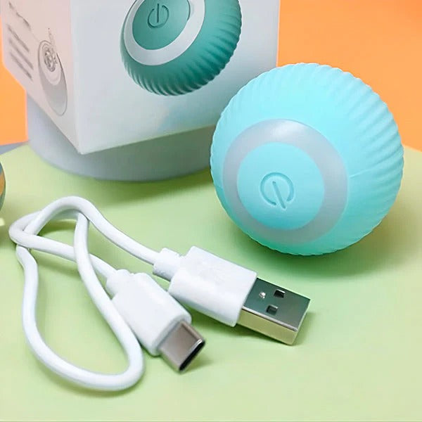 USB Rechargeable Automatic Rolling Pet Ball for Cats & Dogs - Interactive Toy for Active Play