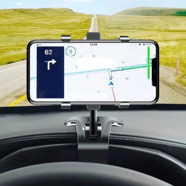 Universal Car Phone Holder with Dashboard Mount - Adjustable, Secure Grip for All Smartphones