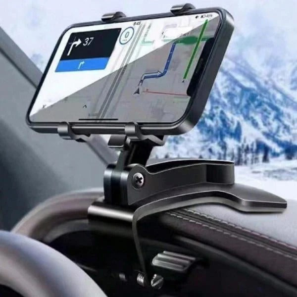 Universal Car Phone Holder with Dashboard Mount - Adjustable, Secure Grip for All Smartphones