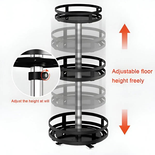 3-Tier Swivel Metal Organizer - Versatile Storage Solution for Home & Office