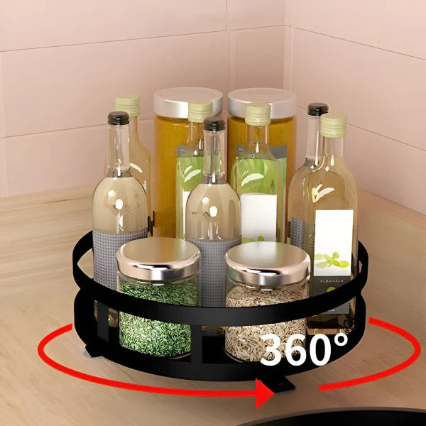 3-Tier Swivel Metal Organizer - Versatile Storage Solution for Home & Office