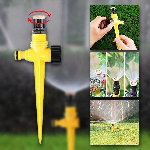 360-Degree Rotating Garden Sprinkler - Adjustable Lawn Irrigation System for Even Watering
