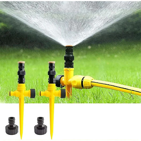 360-Degree Rotating Garden Sprinkler - Adjustable Lawn Irrigation System for Even Watering
