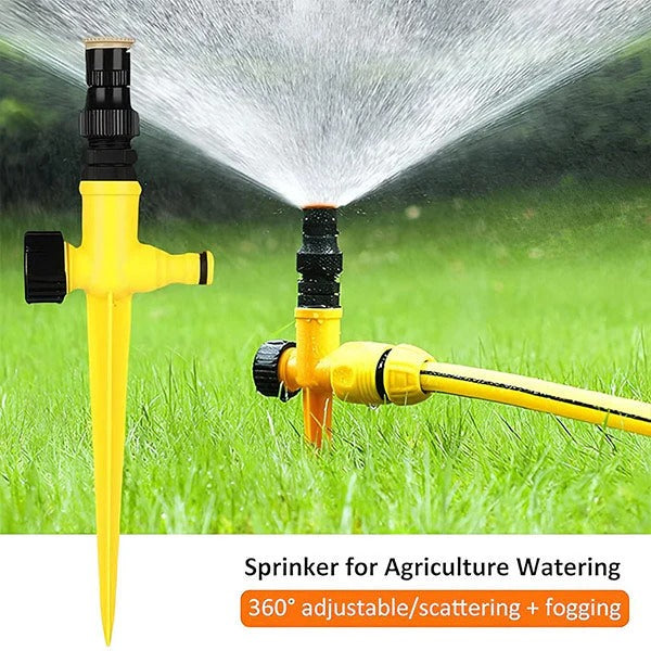 360-Degree Rotating Garden Sprinkler - Adjustable Lawn Irrigation System for Even Watering