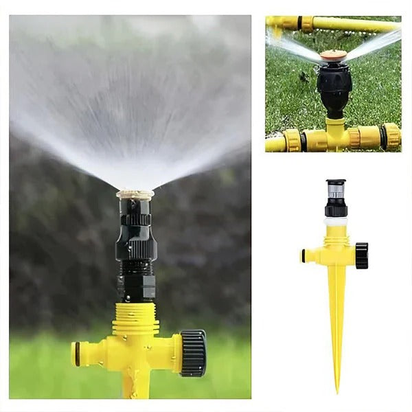 360-Degree Rotating Garden Sprinkler - Adjustable Lawn Irrigation System for Even Watering