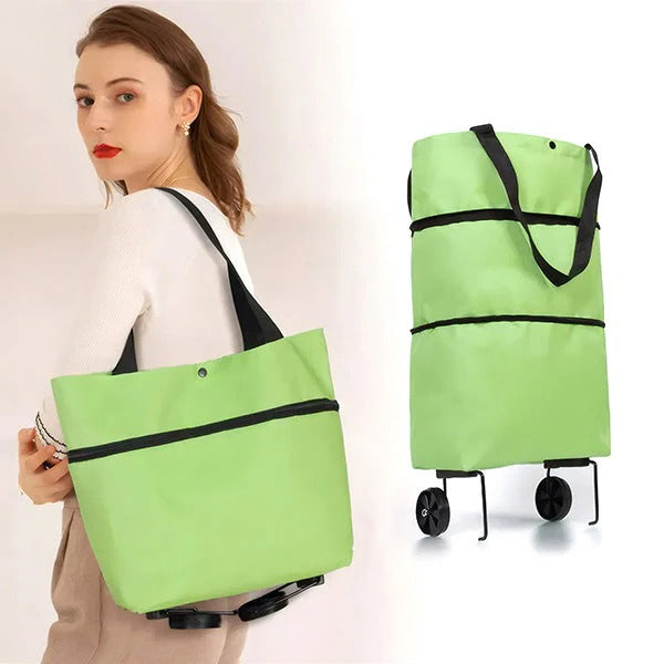 Compact Foldable Shopping Cart - Portable & Easy Storage Solution for Groceries & Essentials