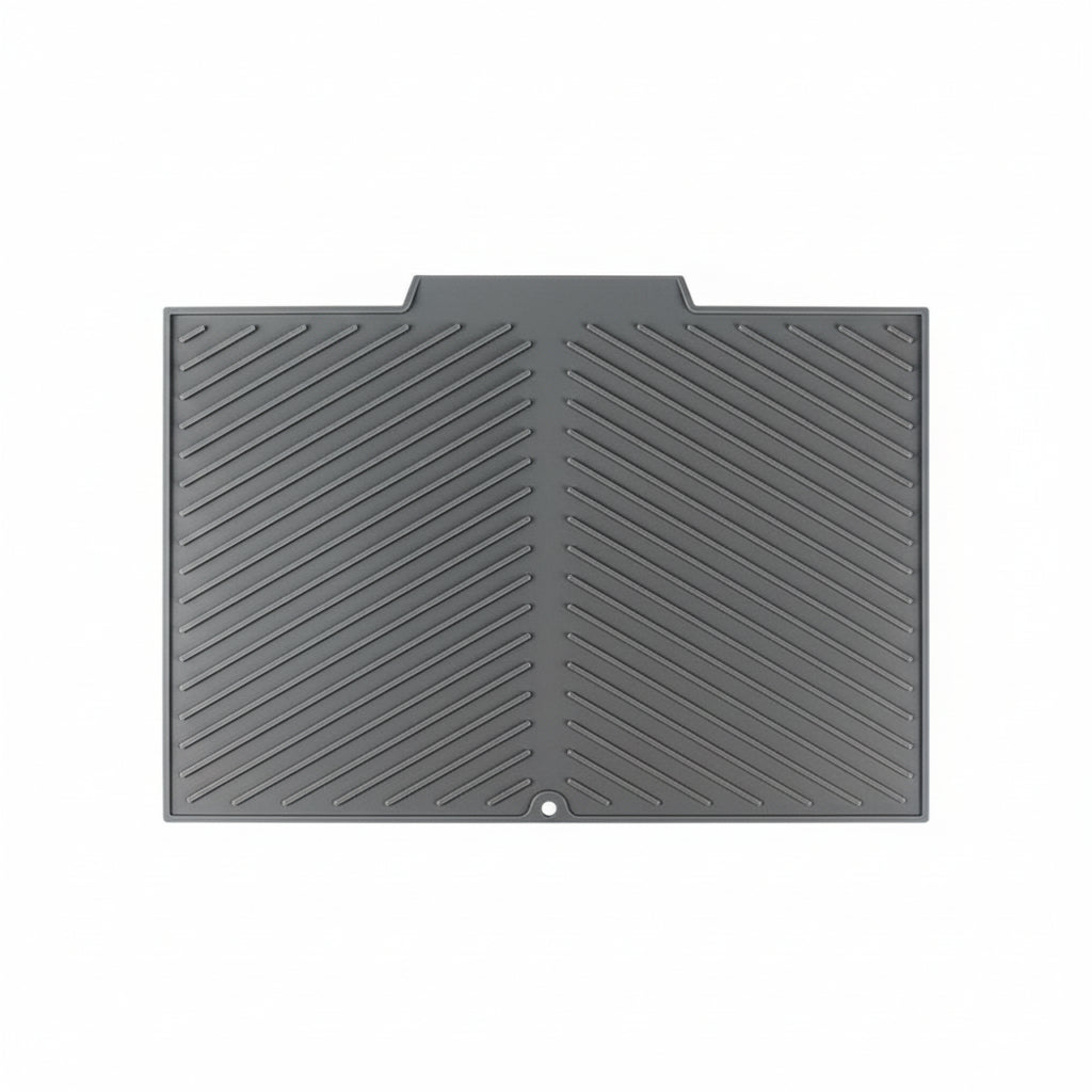 Premium Silicone Kitchen Drying Mat with Grooved Drain - Non-Slip, Quick-Dry, and Heat-Resistant for Efficient Dish Drying