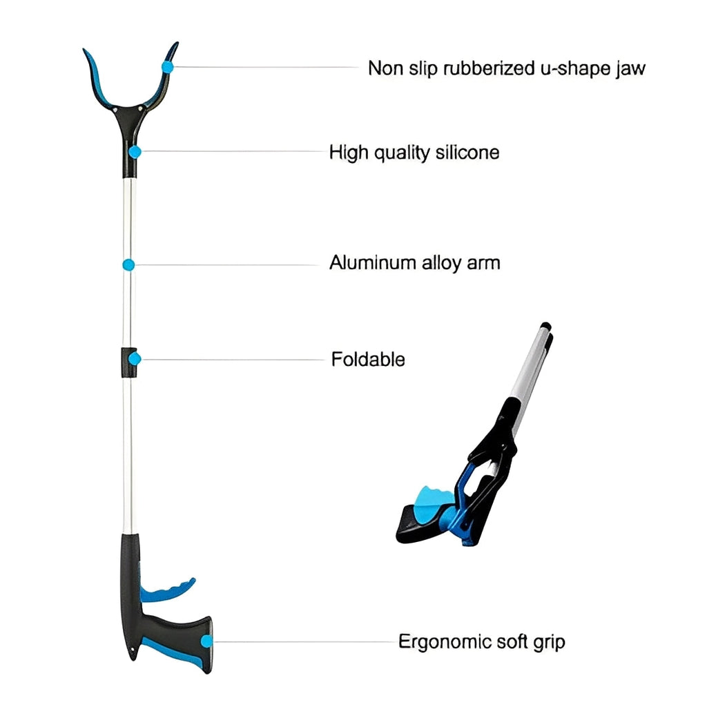 Versatile Long Reach Pickup Tool with 360-Degree Rotating Head for Easy Grabbing & Retrieval