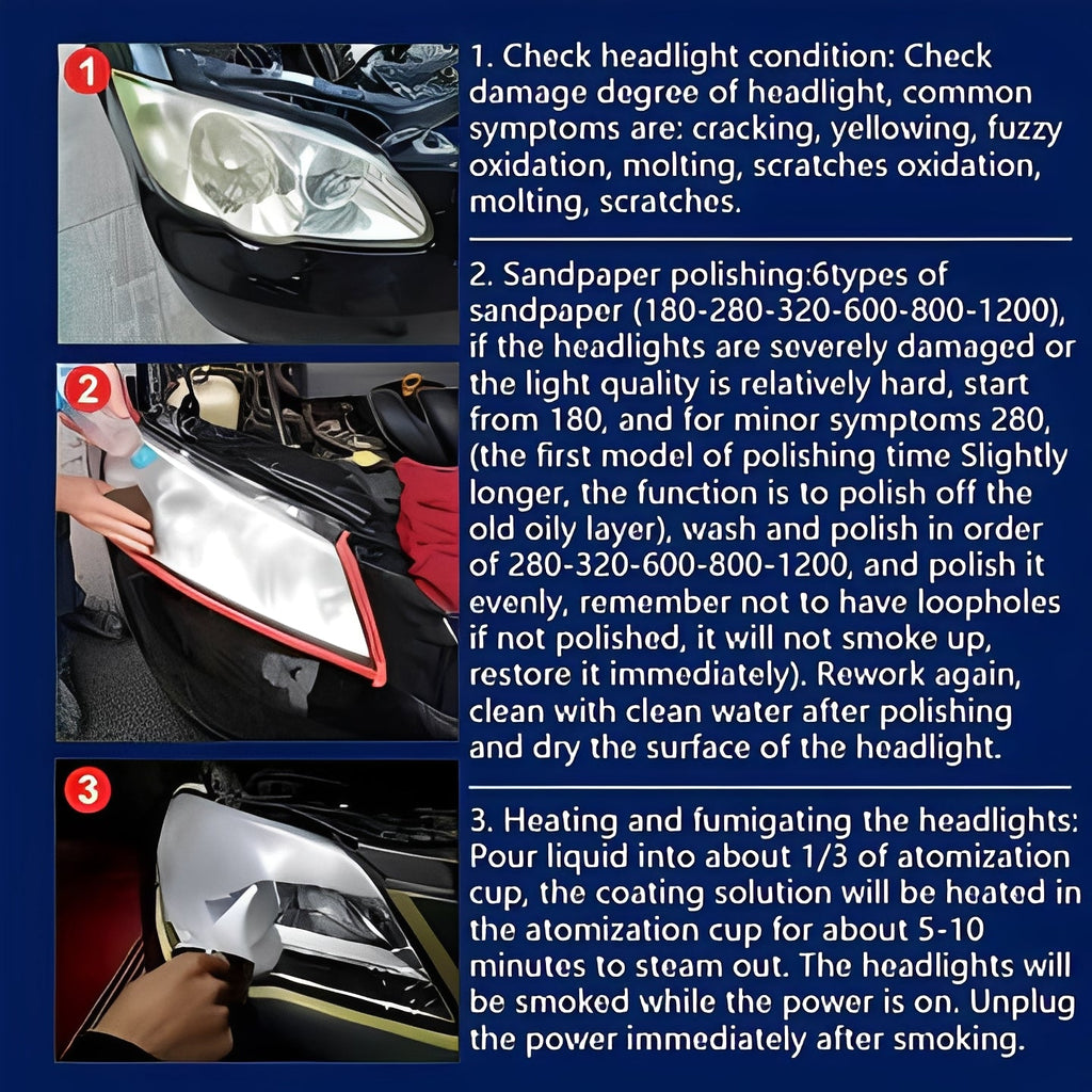 Headlight Clarity Care Kit - Advanced Vapor Application System for Crystal Clear Results