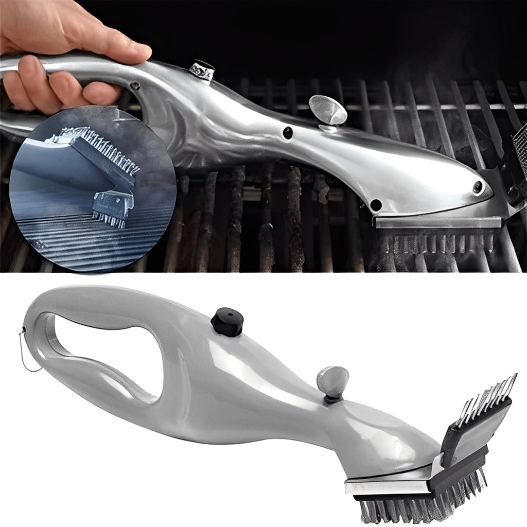 Premium Grill Cleaning Brush with Steam-Activated Design & Heavy-Duty Scraper - Effortless BBQ Maintenance