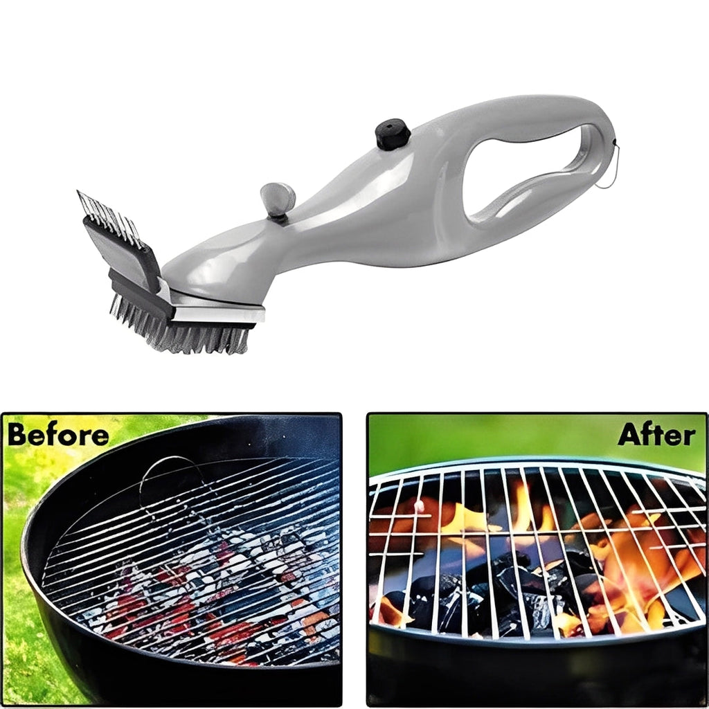 Premium Grill Cleaning Brush with Steam-Activated Design & Heavy-Duty Scraper - Effortless BBQ Maintenance